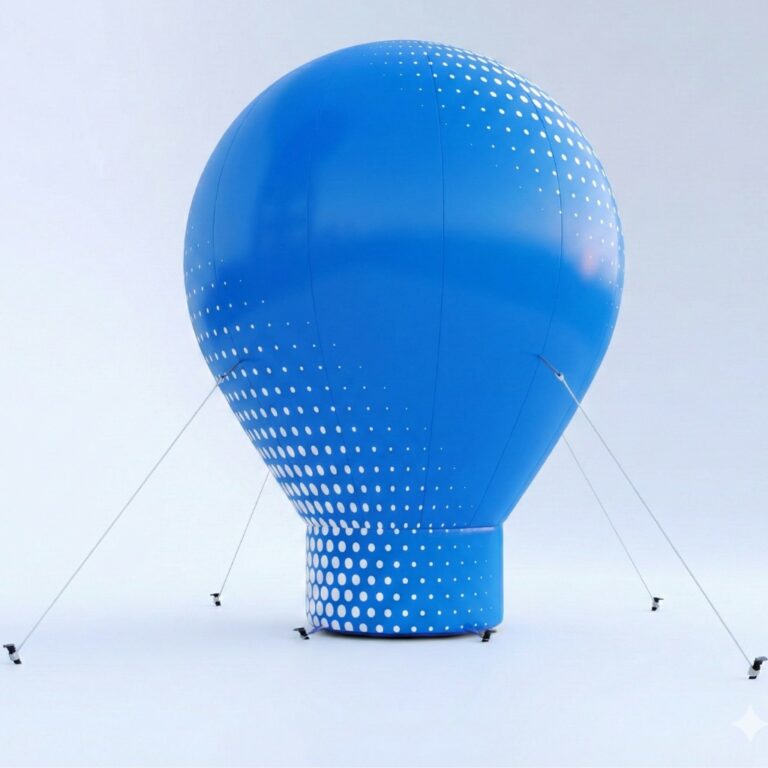 Ballon publicitaire gonflable en forme de goutte – un ballon gonflable en forme de goutte utilisé pour la promotion lors d'événements.