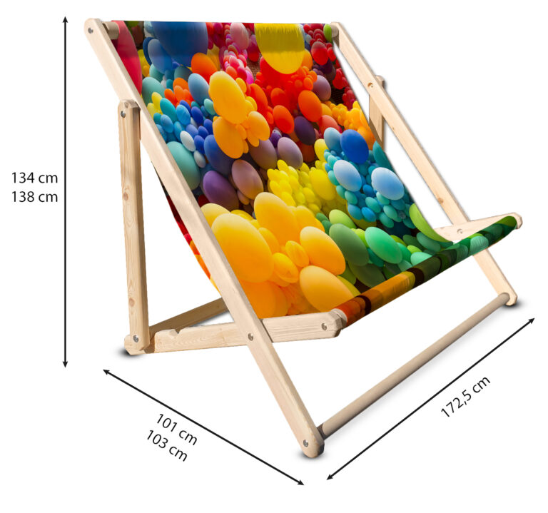 Chaise longue promotionnelle Midi Big – chaise longue événementielle de taille moyenne avec impression (taille standard)