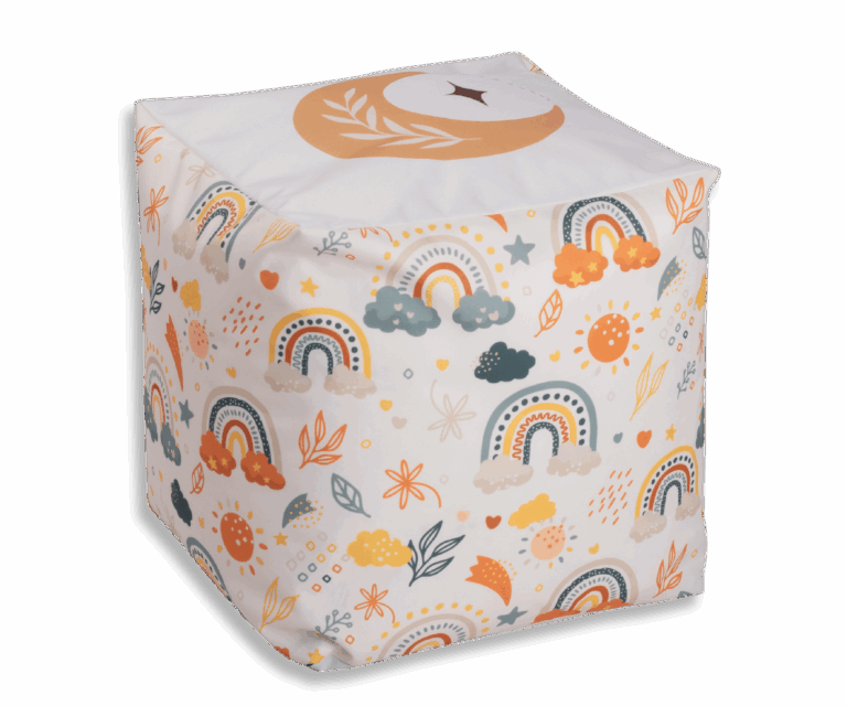 Pouf publicitaire cubique en EPS – un pouf carré rempli de polystyrène expansé (EPS)