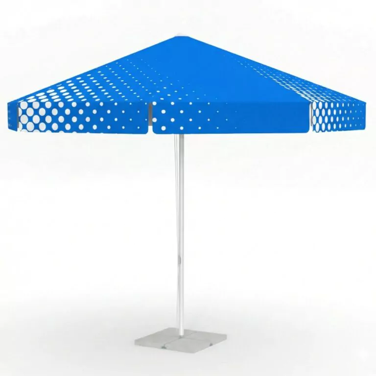 Parapluie publicitaire rond classique – un parapluie classique avec logo pour les terrasses de cafés