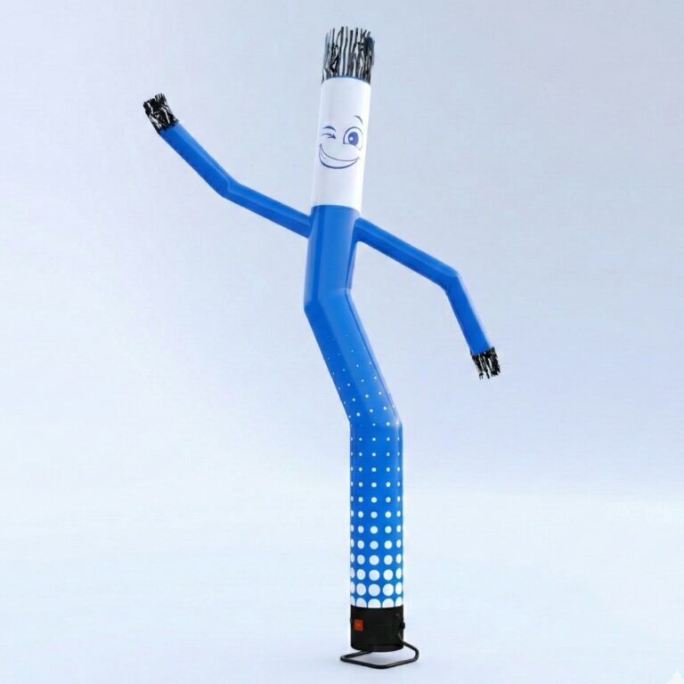 Sky Dancer, une figure gonflable publicitaire à une jambe avec logo (haute visibilité)