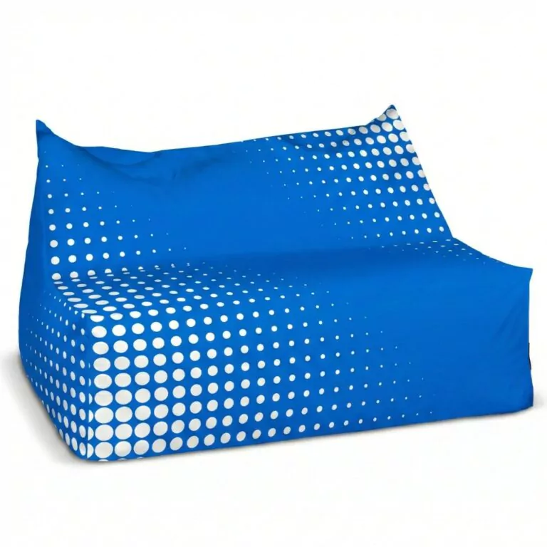 Pouf poire deux places – un pouf poire deux places orné d'un logo, idéal pour les espaces de détente et de réunion.