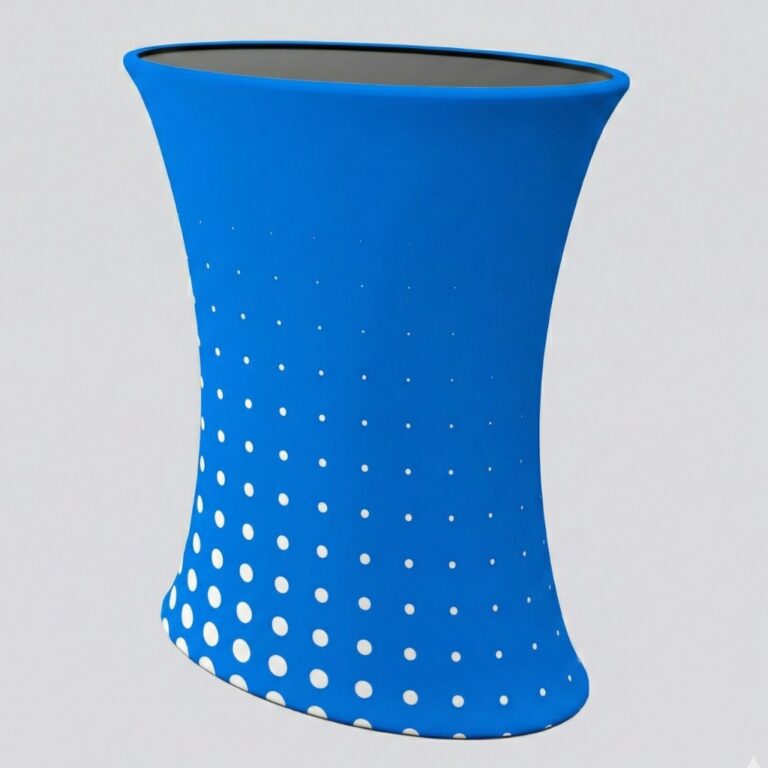 Présentoir publicitaire Quick Up – un comptoir promotionnel pliable rapidement avec étagères (idéal pour les hôtesses)